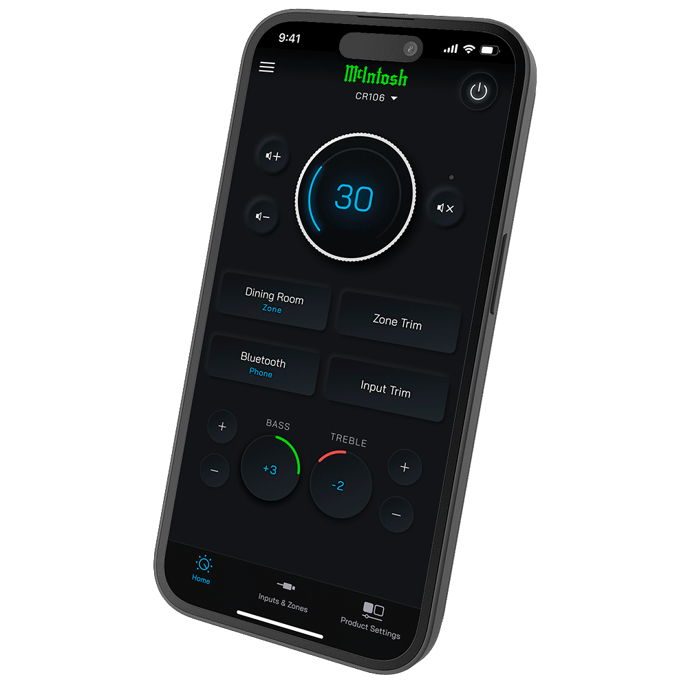 McIntosh Connect App for CR106 6-Zone Preamplifier